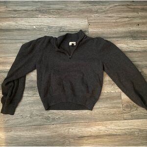 grey quarter zip sweater